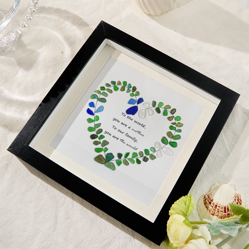 To Our Family Mom You Are The World Sea Glass Framed Art - image 3