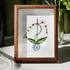 White Orchid Handmade Sea Glass Framed Art - Walnut Brown - 8" X 6" - image 6