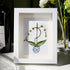 White Orchid Handmade Sea Glass Framed Art - White - 8" X 6" - image 1