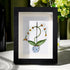 White Orchid Handmade Sea Glass Framed Art - Black - 8" X 6" - image 4