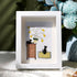 Pebble Cats And Blooming Plants Sea Glass Framed Art - White - 8" X 6" - image 5