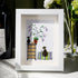 Pebble Cats And Violet Blooming Flower Sea Glass Framed Art - White - 8" X 6" - image 7