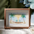 Romantic Couple Birds On The Bench Sea Glass Framed Art - Walnut Brown - 6" X 8" - image 5