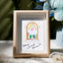Home Sweet Home Housewarming Bird Sea Glass Framed Art - Oak - 8" X 6" - image 1