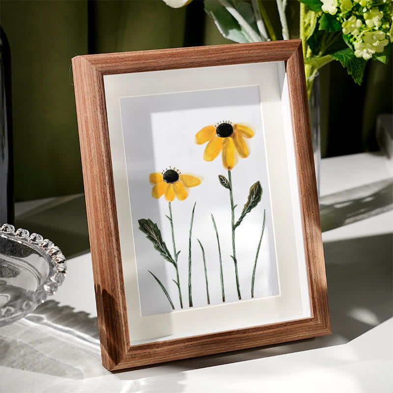 Daisy Handmade Sea Glass Framed Art - image 2