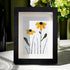 Daisy Handmade Sea Glass Framed Art - Black - 8" X 6" - image 6