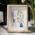 Cat And Greenhouse Sea Glass Framed Art - Oak - 8" X 6" - image 1