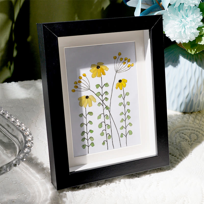 Sunflower Handmade Sea Glass Framed Art - image 1