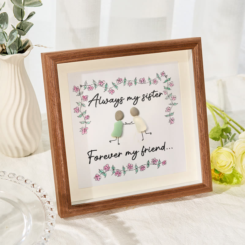 Always My Sister Forever My Friend Sea Glass Framed Art - image 2