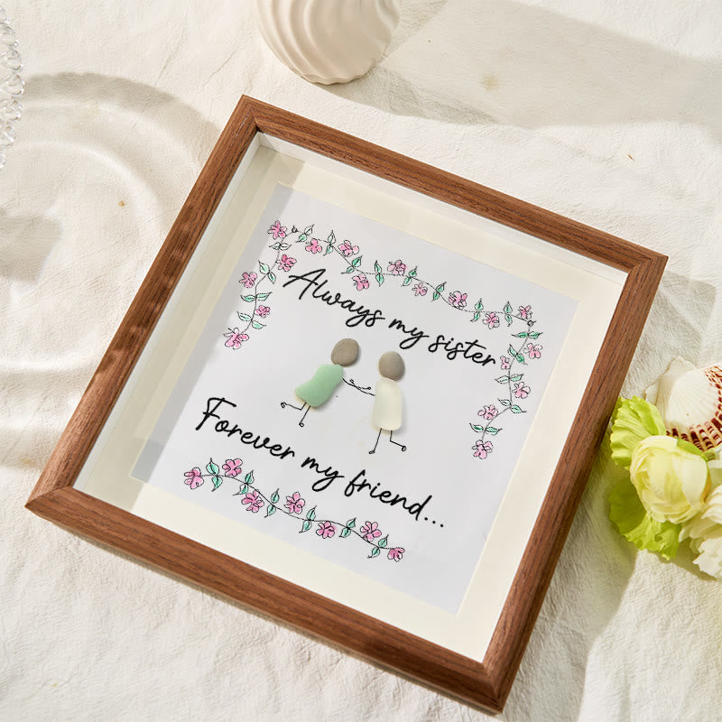 Always My Sister Forever My Friend Sea Glass Framed Art - image 3