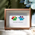 Rainbow Puppy Pet Paw Prints Sea Glass Framed Art - Walnut Brown - 6" X 8" - image 5