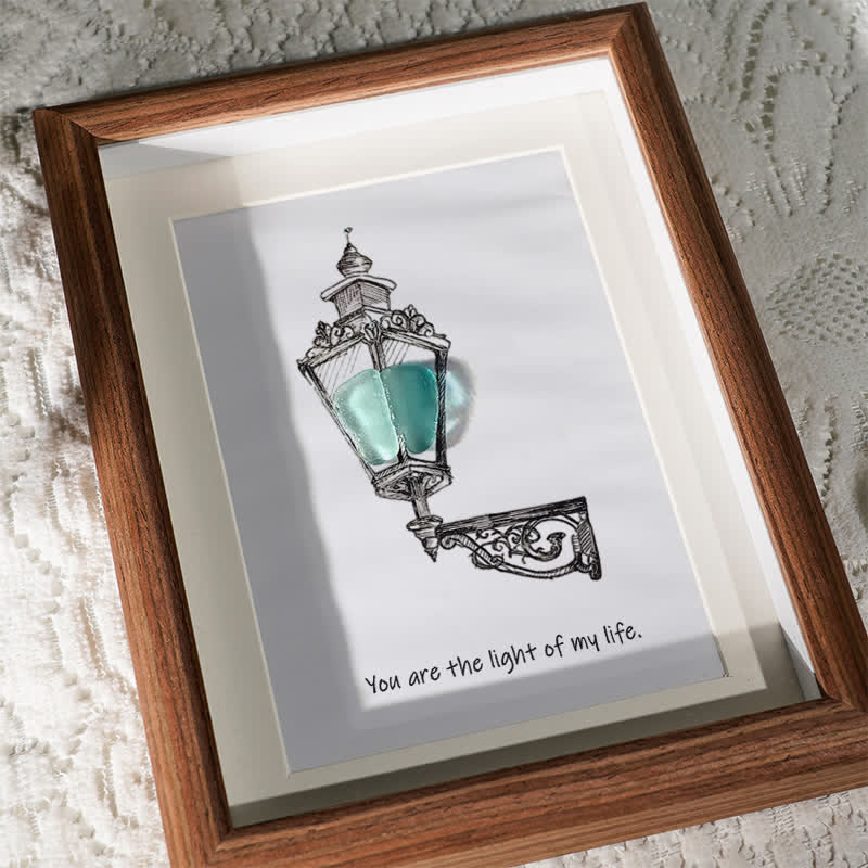 Light Of My Life Street Light Sea Glass Framed Art - image 2
