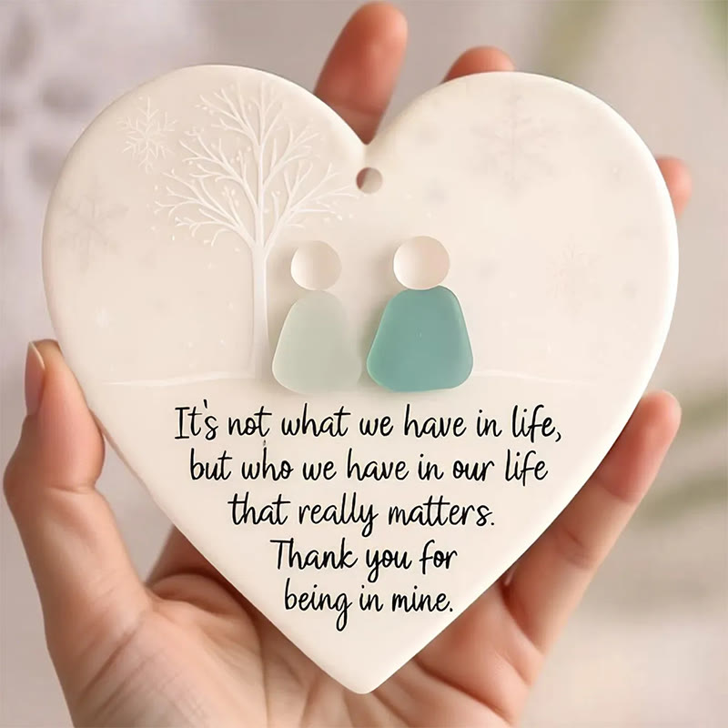 Friendship Gift Heart-Shaped Sea Glass Hanging Ornament - Buy 4 Get 3 Free(7 Pcs) - 2.91" × 2.76" × 0.12" - image 0