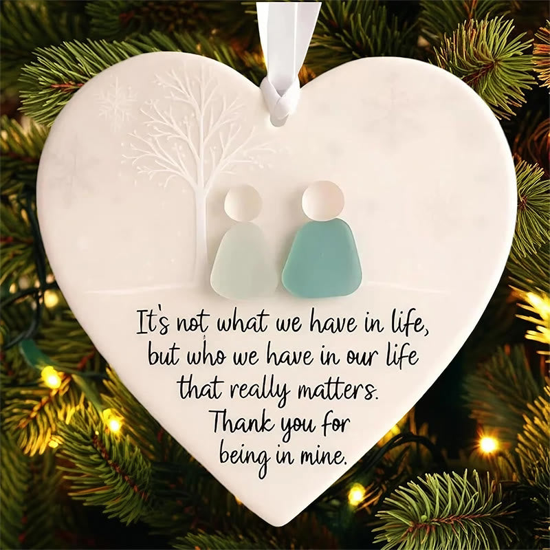 Friendship Gift Heart-Shaped Sea Glass Hanging Ornament - image 1