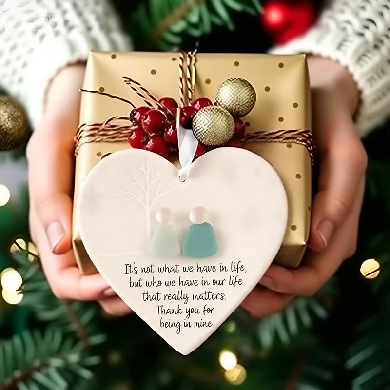 Friendship Gift Heart-Shaped Sea Glass Hanging Ornament - image 2