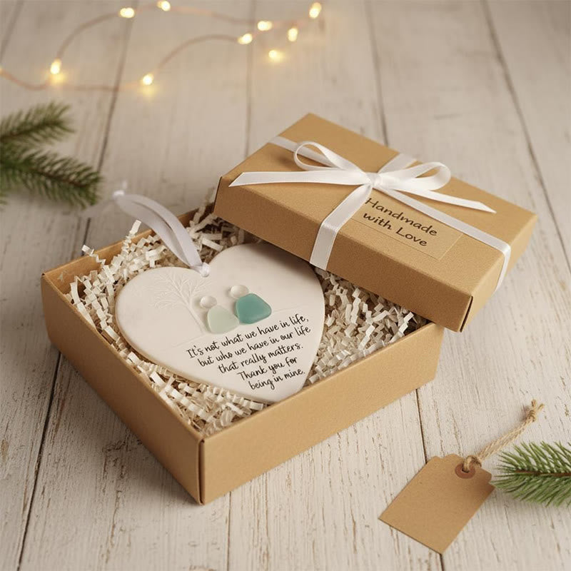 Friendship Gift Heart-Shaped Sea Glass Hanging Ornament - image 3