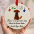 Fairy Lights Dog Round-shaped Sea Glass Hanging Ornament - Buy 4 Get 3 Free(7 Pcs) - 2.87" × 2.87" × 0.12" - image 0