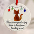 Fairy Lights Cat Round-shaped Sea Glass Hanging Ornament - image 1