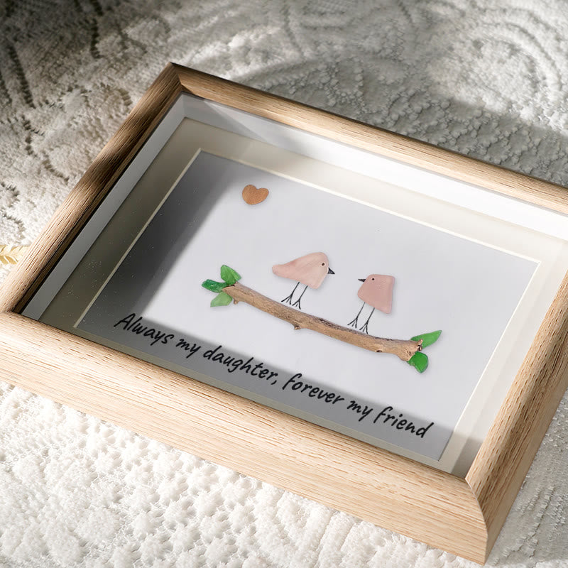 Always My Daughter Birds Sea Glass Framed Art Gift for Daughter - image 2