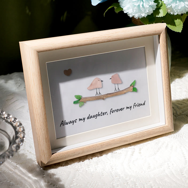 Always My Daughter Birds Sea Glass Framed Art Gift for Daughter - image 1