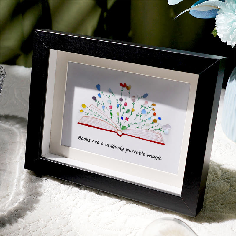 Magic Books Sea Glass Framed Art Inspirational Gift - image 1