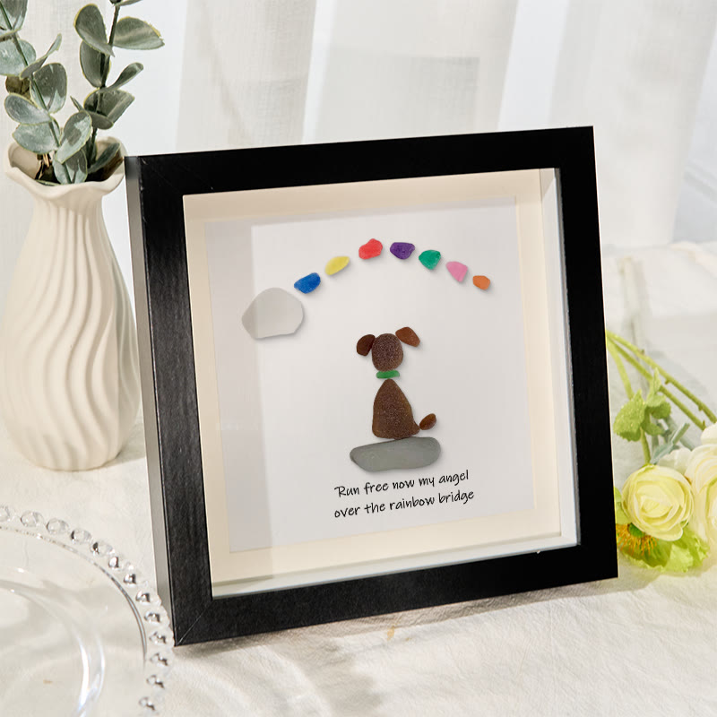 Dog Memorial Sea Glass Framed Art Loss Of Dog Gift - image 1