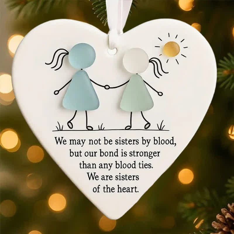 Bond of Soul Sisters Heart-Shaped Sea Glass Hanging Ornament - image 4