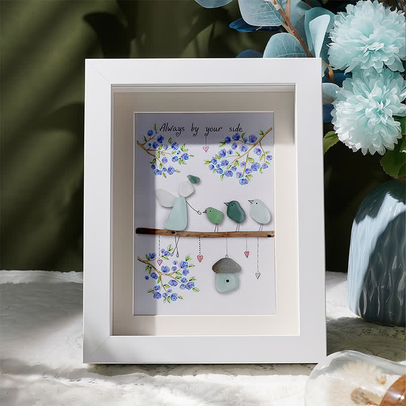 Angel Always By Your Side Sea Glass Framed Art - White - 8" X 6" - image 5