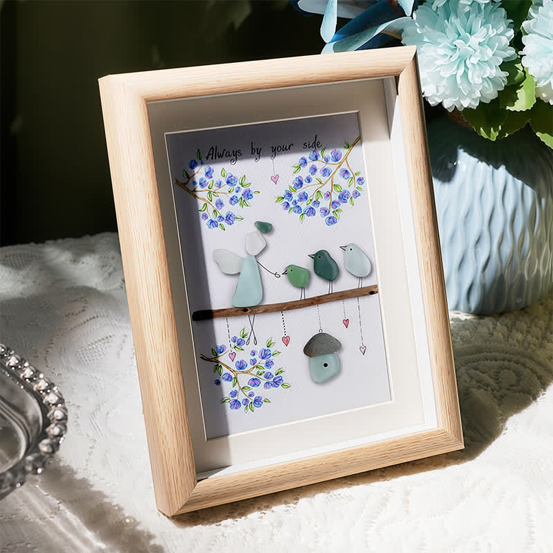 Angel Always By Your Side Sea Glass Framed Art - image 1