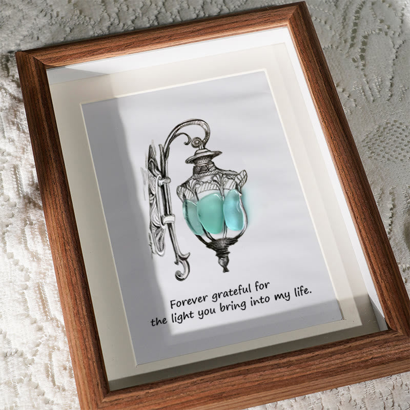 Grateful For The Light You Bring Into My Life Sea Glass Framed Art - image 2