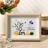 Happy Halloween Ghost And Pumpkin Sea Glass Framed Art - Oak - 6" X 8" - image 4