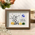 Happy Halloween Ghost And Pumpkin Sea Glass Framed Art - Walnut Brown - 6" X 8" - image 0