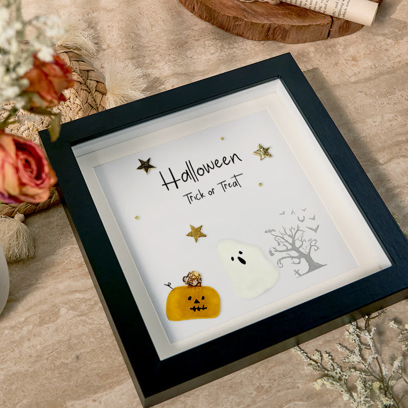 Halloween Trick Or Treat Sea Glass Framed Art - image 2