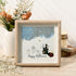 Halloween Ghost House Sea Glass Framed Art - Oak - 8" X 8" - image 0