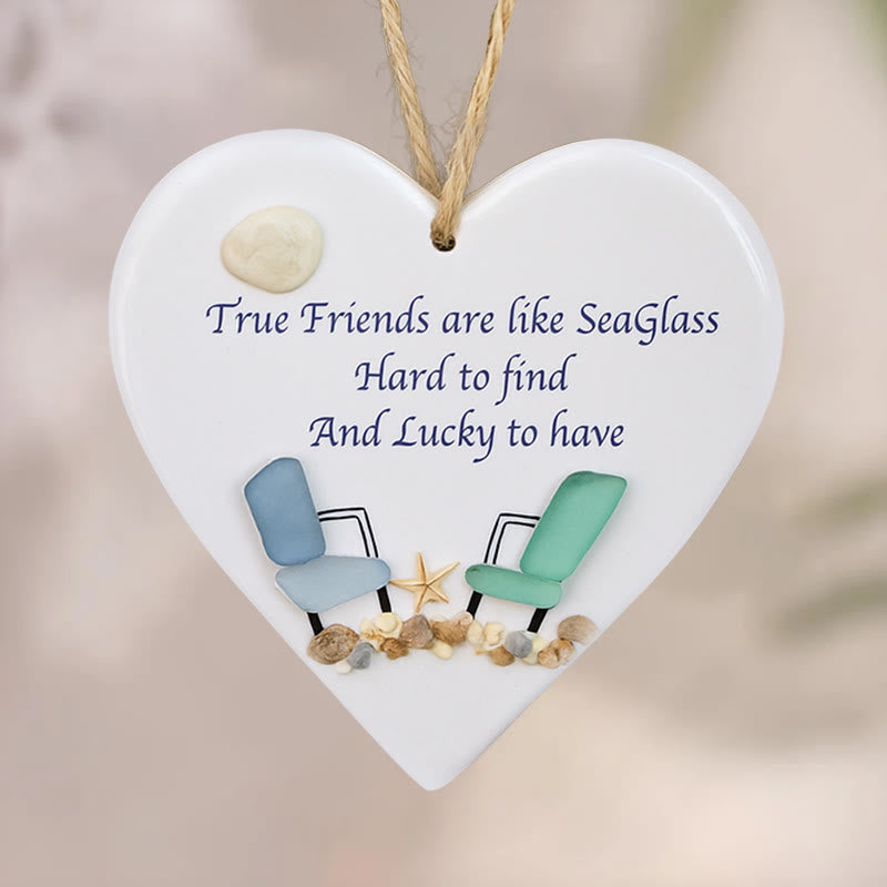 Friendship Gift True Friends Are Like Sea Glass Hanging Ornament - image 3