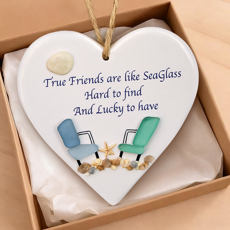 Friendship Gift True Friends Are Like Sea Glass Hanging Ornament - image 1