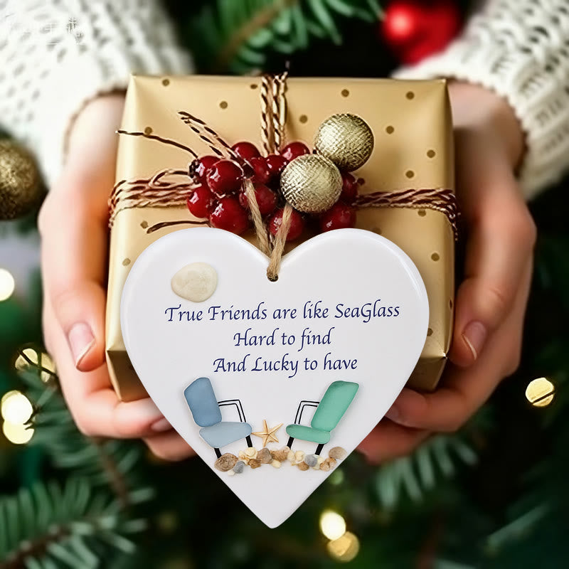 Friendship Gift True Friends Are Like Sea Glass Hanging Ornament - image 2