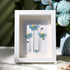 Blue Blossoming Flower Sea Glass Framed Art - White - 8" X 6" - image 6