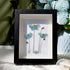 Blue Blossoming Flower Sea Glass Framed Art - Black - 8" X 6" - image 5