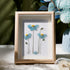 Blue Blossoming Flower Sea Glass Framed Art - Oak - 8" X 6" - image 4