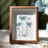 Blue Blossoming Flower Sea Glass Framed Art - Walnut Brown - 8" X 6" - image 0