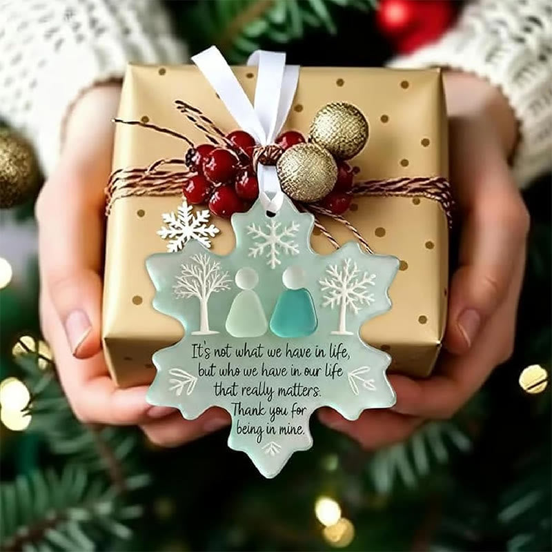 Friendship Gift Snowflake Shaped Sea Glass Hanging Ornament - image 3
