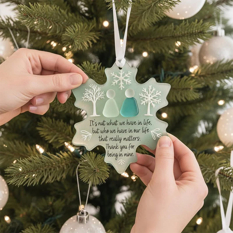 Friendship Gift Snowflake Shaped Sea Glass Hanging Ornament - image 2