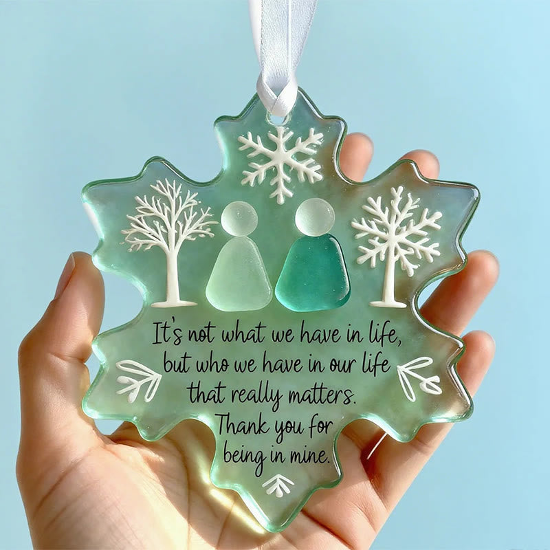 Friendship Gift Snowflake Shaped Sea Glass Hanging Ornament - Buy 4 Get 3 Free(7 Pcs) - 3.14" × 3.14" × 0.12" - image 0