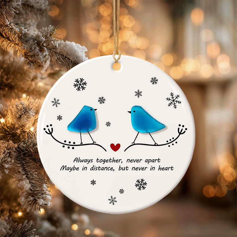 Long Distance Relationships Gifts Sea Glass Hanging Ornament - image 2