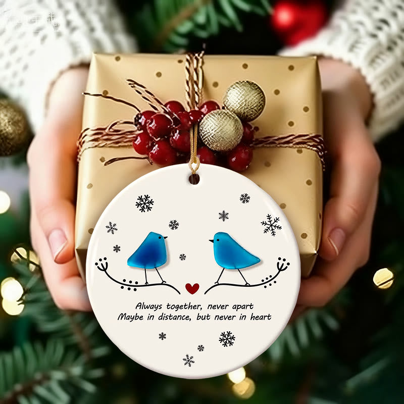 Long Distance Relationships Gifts Sea Glass Hanging Ornament - image 3