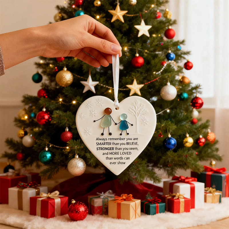 To My Grandchild Heart-Shaped Sea Glass Hanging Ornament - image 1