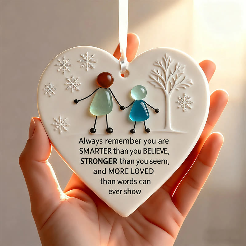 To My Grandchild Heart-Shaped Sea Glass Hanging Ornament - Buy 5 Get 2 Free(7 Pcs) - 2.91" × 2.76" × 0.12" - image 0