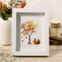 Fall Art Autumn Leaves Pumpkin Sea Glass Framed Art - White - 8" X 6" - image 4