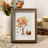 Fall Art Autumn Leaves Pumpkin Sea Glass Framed Art - Walnut Brown - 8" X 6" - image 6